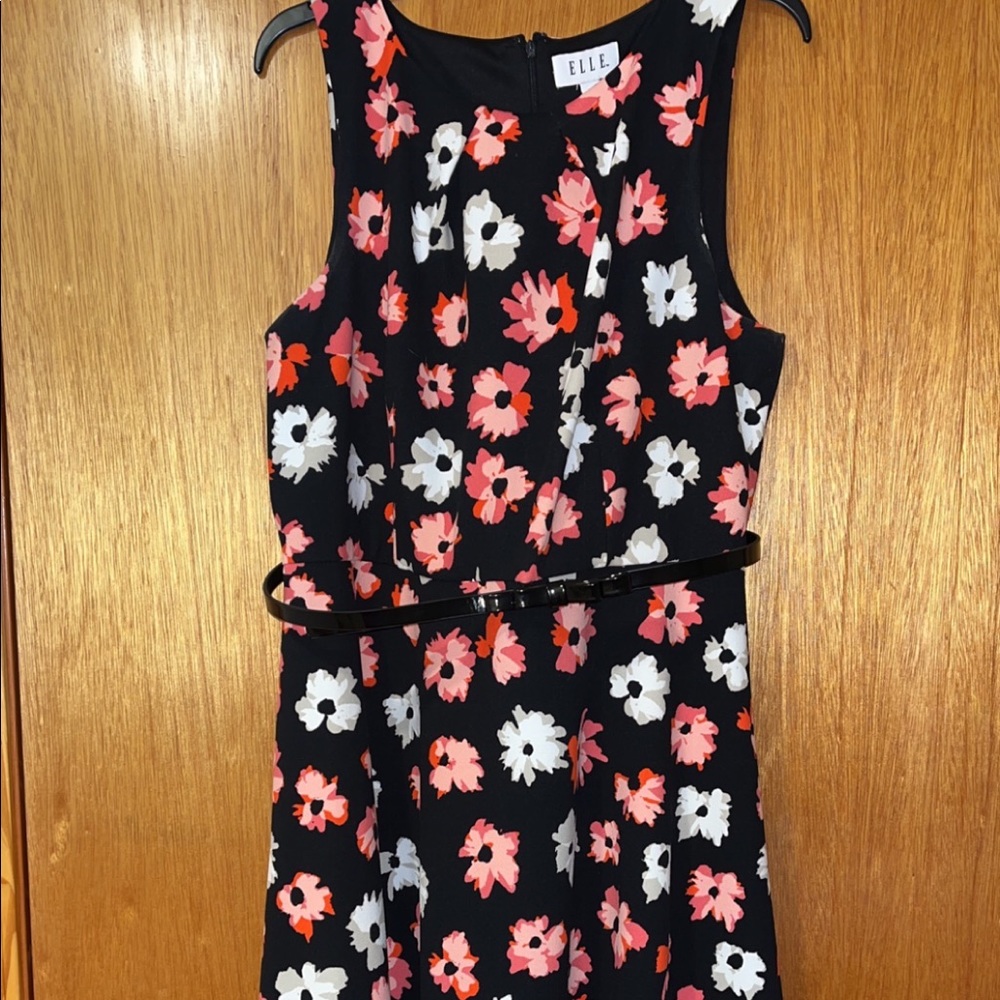 Pink and Black Flower Dress